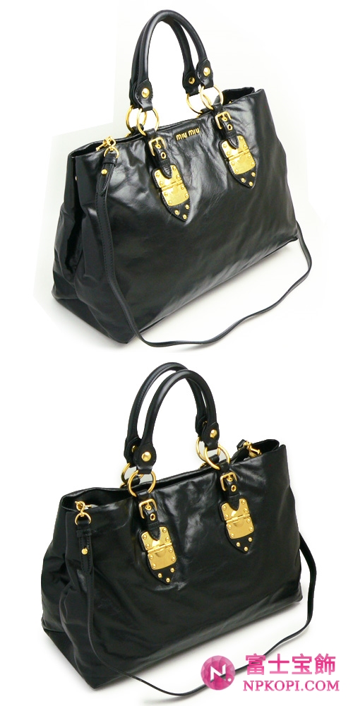 miumiu ミュウミュウ バッグ ななめがけバッグ レディース 2Way ヴィンテージ レザー ブラック RN0691 VITELLO LUX NERO